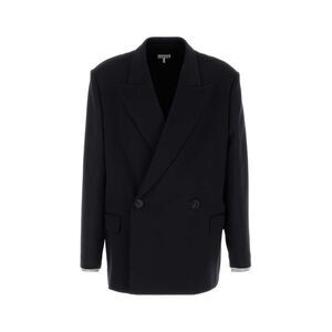 Loewe Men Navy Blue Wool Blend Blazer